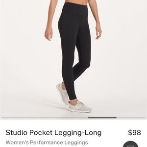 Vuori Pocket Legging- Black Long length